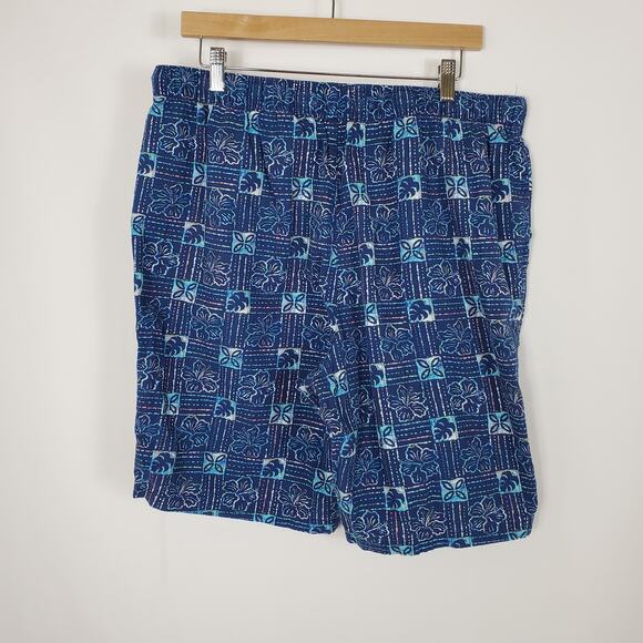 Tommy Bahama Blue Printed Swim Trunks Board Shorts Men’s Size Large - Picture 5 of 6
